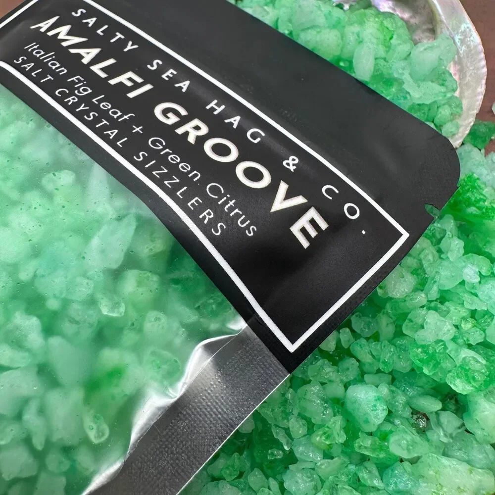 Amalfi Groove Salt Crystal Sizzlers - Italian Fig Leaf + Green Citrus Scent